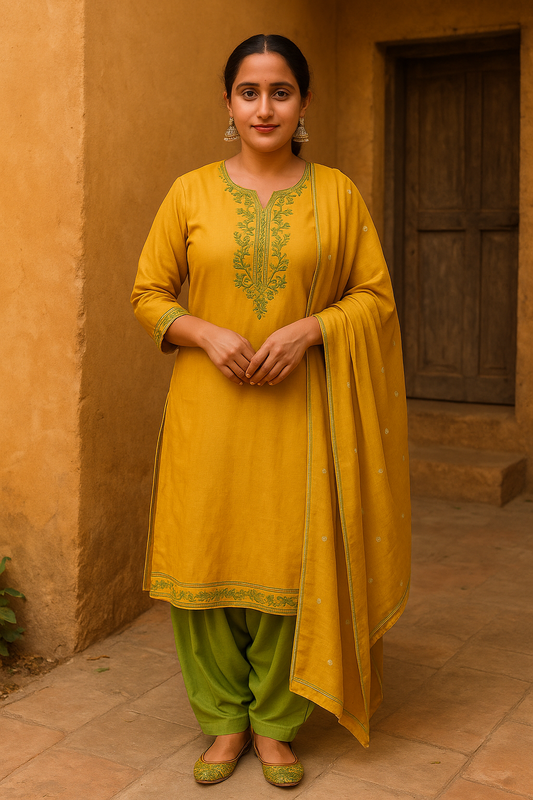 Noor – Everyday Lime Green Cotton Suit